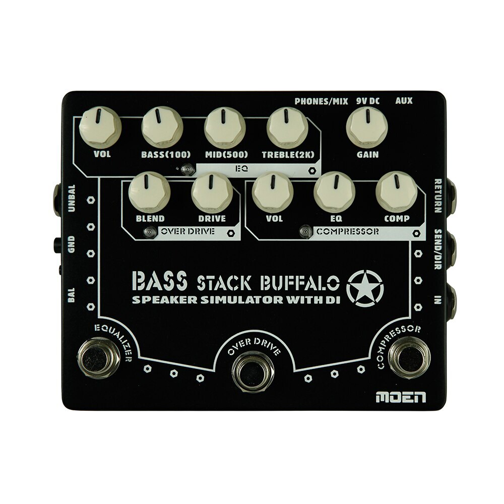 Effects Bass STACK BUFFALO Speaker Simulator With OVERDRIVE EQUALIZER COMPRESSOR