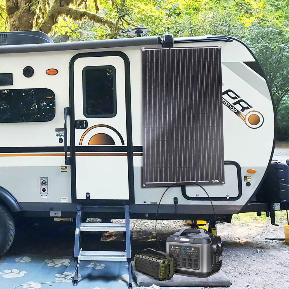 100W Watt Mono Solar Panel Controller 12V Charging RV Camping Home Off-Grid Boat