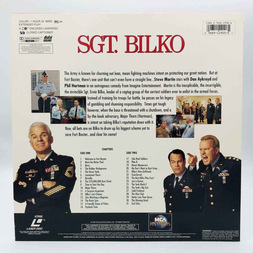Sgt. Bilko Laserdisc Steve Martin