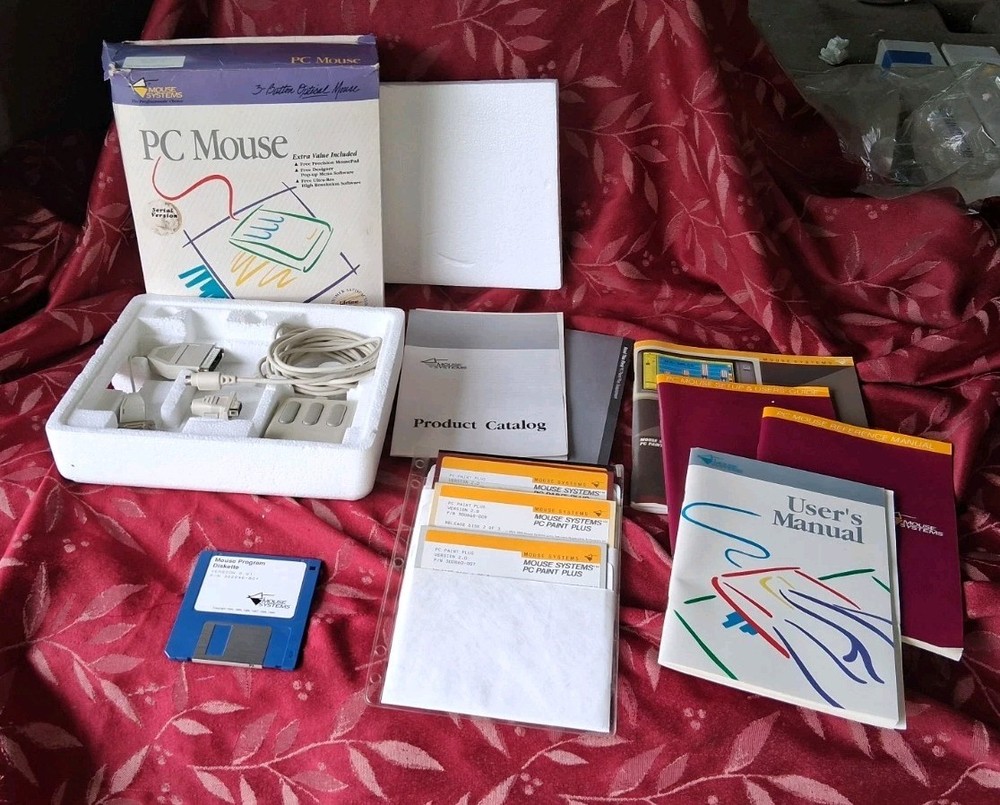 Mouse Systems PC Mouse  Optical 3 Button Mouse PC Paint plus