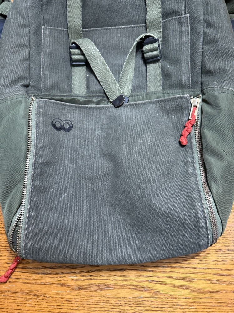 Vintage Military Backpack Rucksack Canvas Green