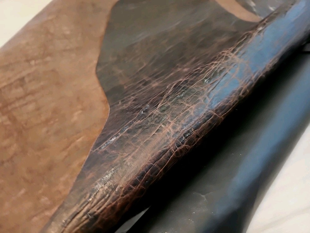 3oz VINTAGE DISTRESSED CHOCOLATE BROWN FULL GRAIN PULL UP LEATHER HIDE SHOULDER