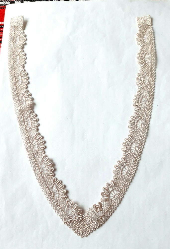 Applique lace hem neckline V shape POWDER wave pattern шнурок lace pizzo