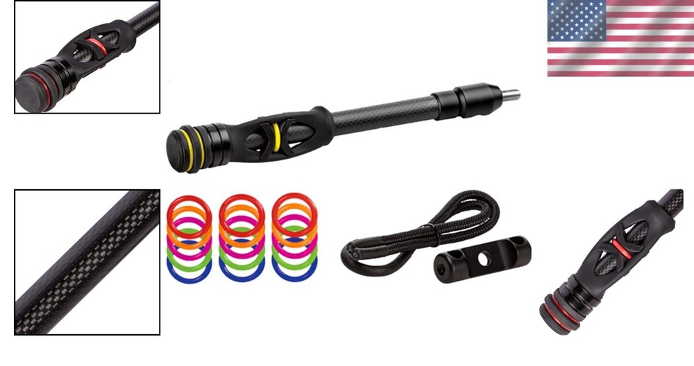 Lightweight 8" Archery Stabilizer - Carbon Design with Customization Options