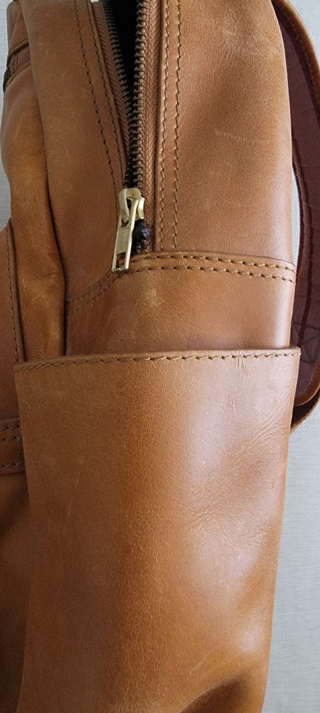 Rawlings Red Label Rugged Unisex Leather Backpack Camel/Cognac/Tan Backpack