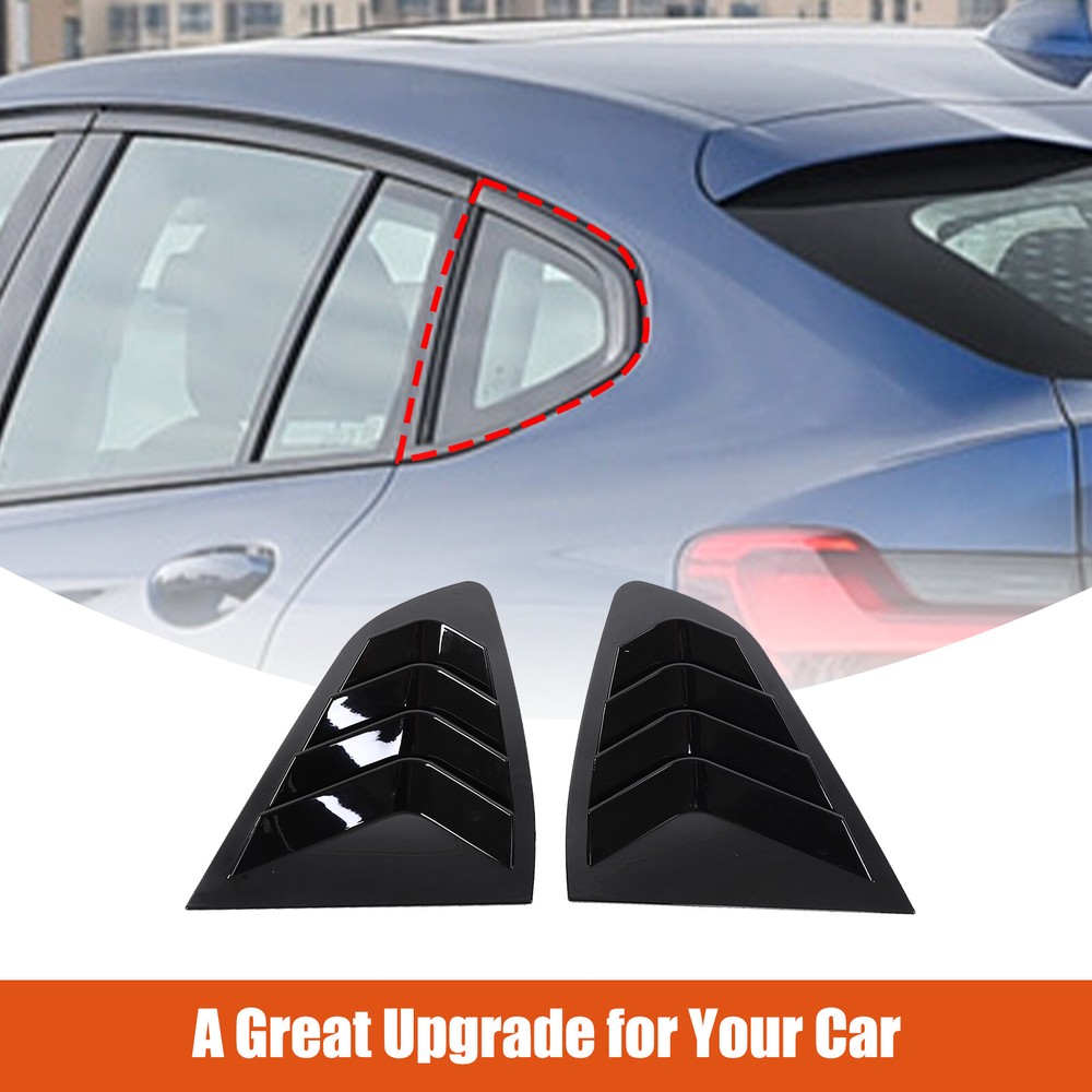 ABS Glossy Black Rear Triangular Louver Trim Panel For BMW X4 2018-2023