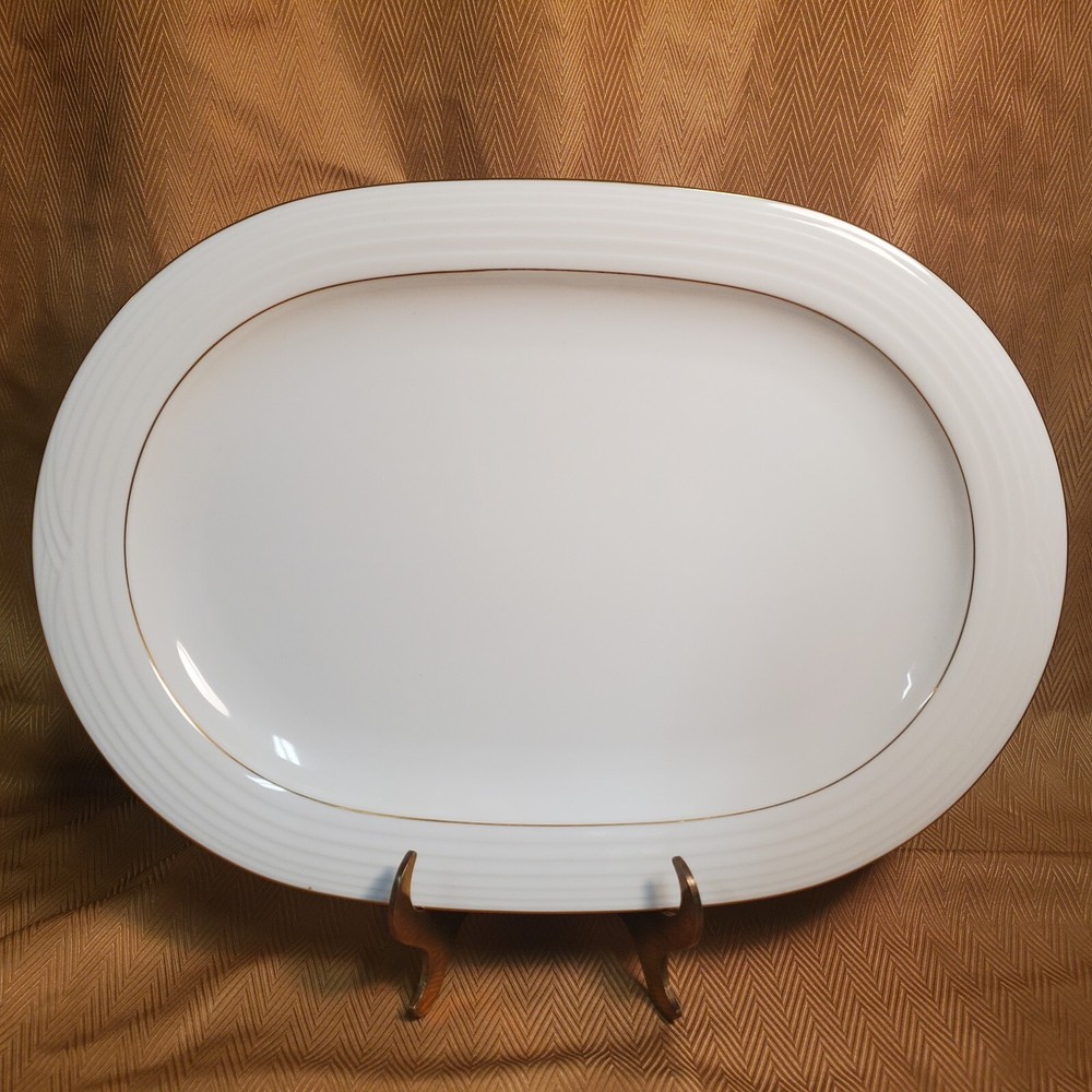 NORITAKE ARCTIC GOLD - Oval Platter 14" - Excellent Condition