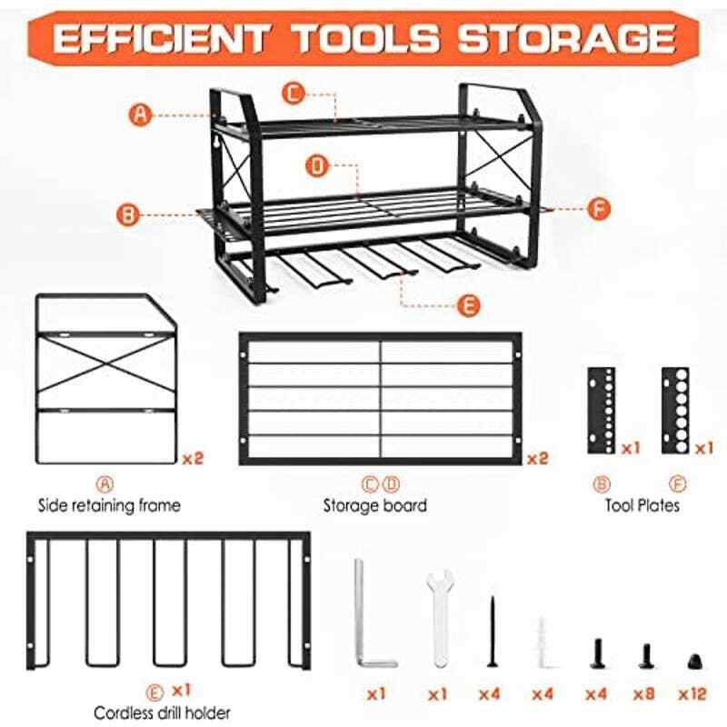 Heavy Duty 3-Layer Wall Mount Power Tool Organizer