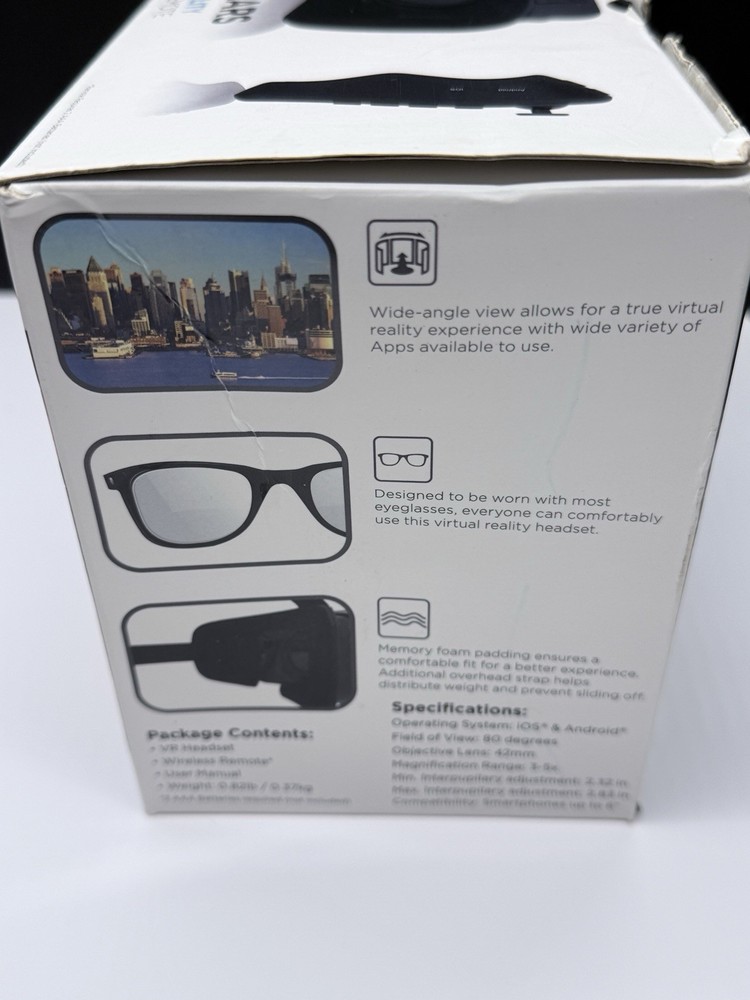 CYNOCULARS VIRTUAL REALITY HEADSET + REMOTE Pre Owned Good See Description