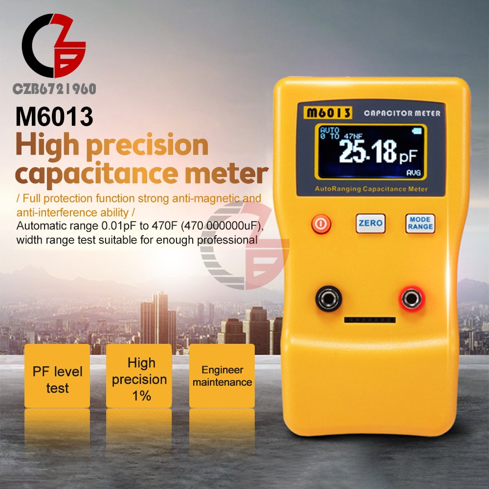 LCD High-precision Capacitor Meter Auto Range Handheld Capacitor Circuit Tester
