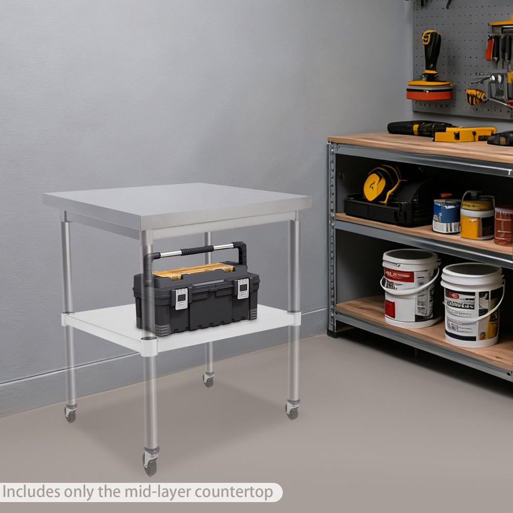 Stainless Steel Table Adjustable Lower Shelf Under Shelf for Work Tables