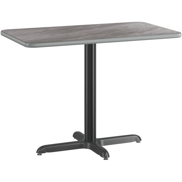 30" x 60" Rectangular Restaurant Table Top with Gray Slate Laminate Top Finish