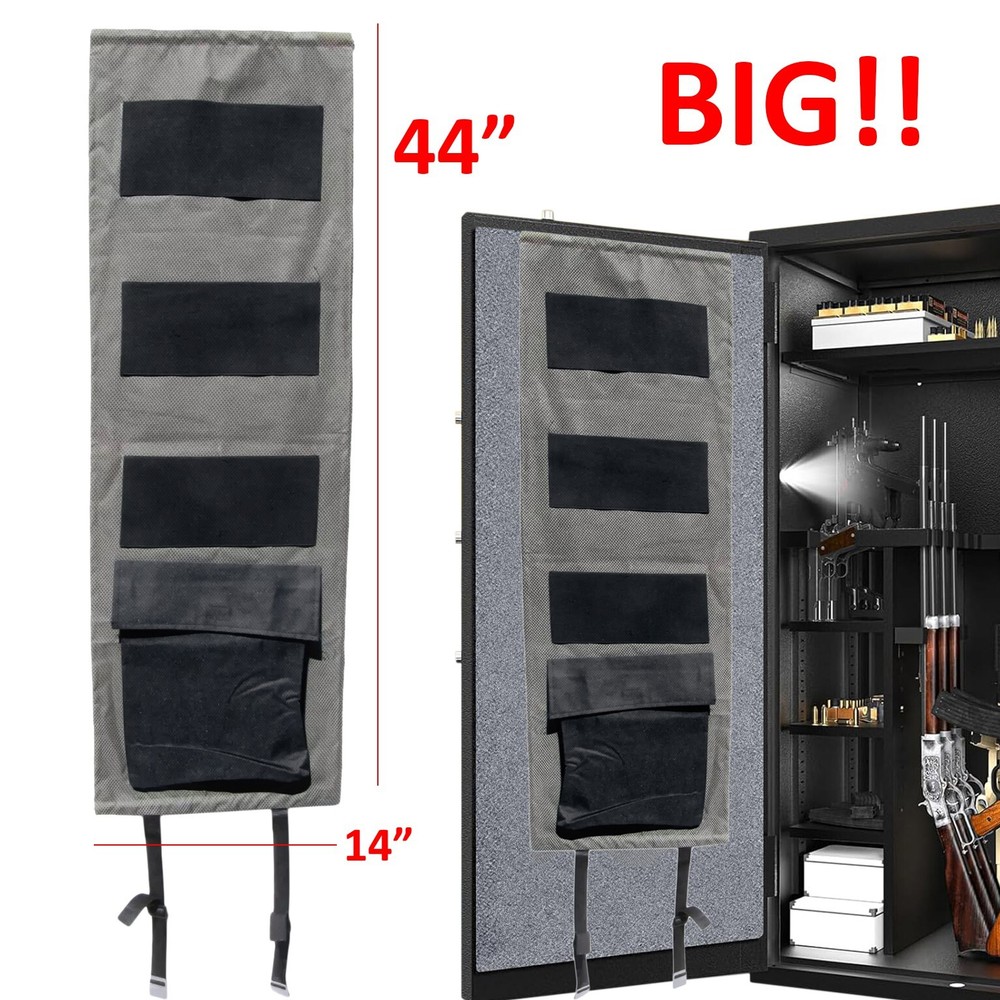 Door organizer panel gun safe pistol kit