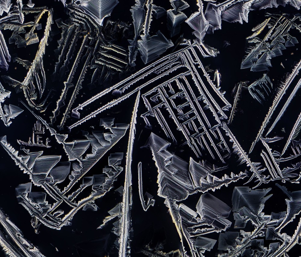 Microscope slide for polarization, Chlorate of Potassium