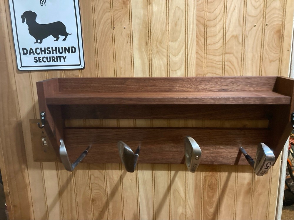 Handmade Black Walnut Hat/Coat Rack Wall Mounted Wood