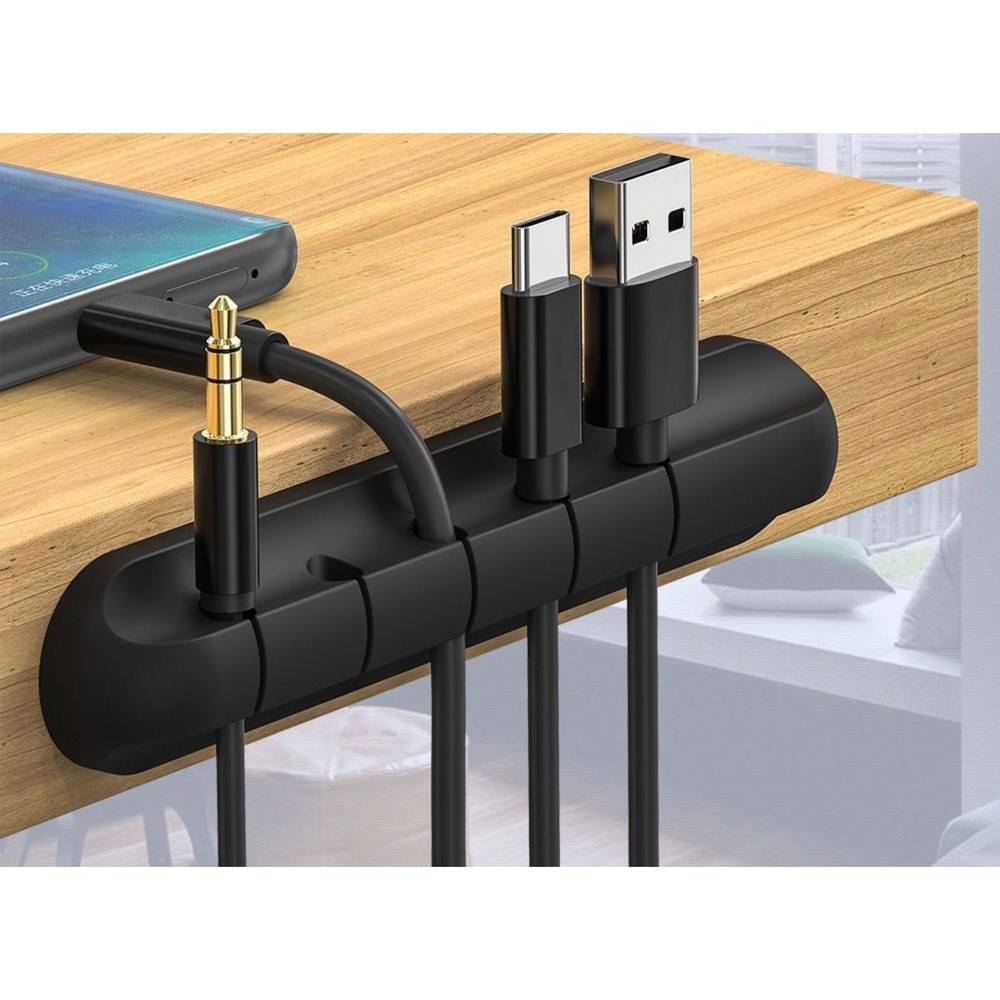 2pcs Universal Desktop Self-adhesive Silicone Multi-functional Winding Tool