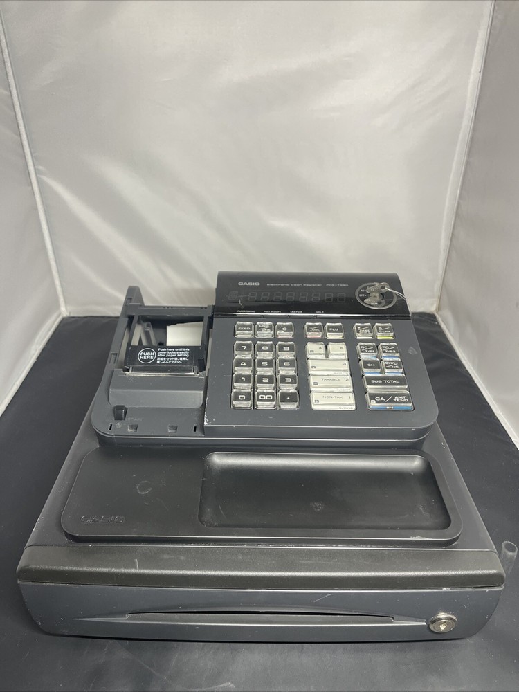 Casio PCR-T280 Electronic Cash Register Working (Missing Part Read)
