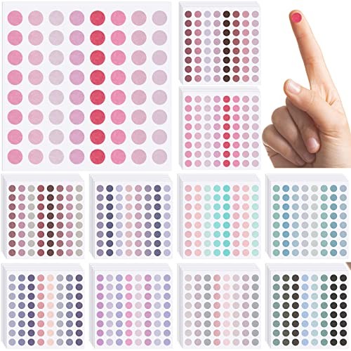 3200 Pieces Small Colored Dots Sticker 1/4 Inch Tiny Round Coding Labels