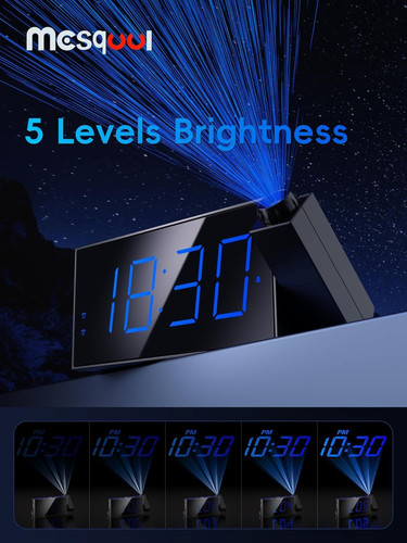Digital Projection Alarm Clocks with Projection, Blue Digits;