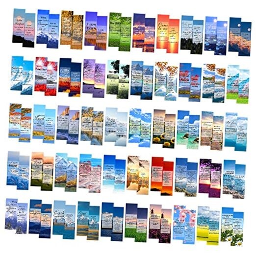 150Pcs Bible Verse Bookmarks, Double Sided Scripture 50 Styles 150 Pcs
