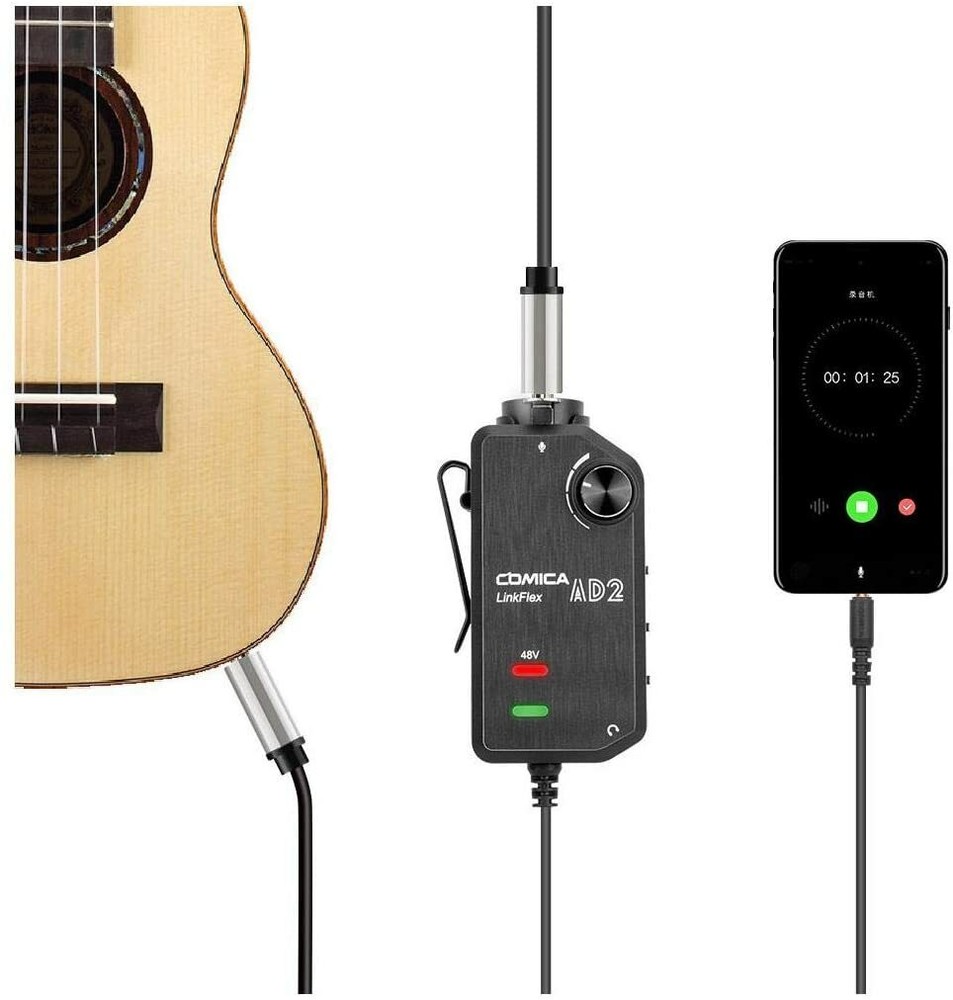 Comica LinkFlex AD2 Single-Channel Microphone and Guitar Interface Smartphones