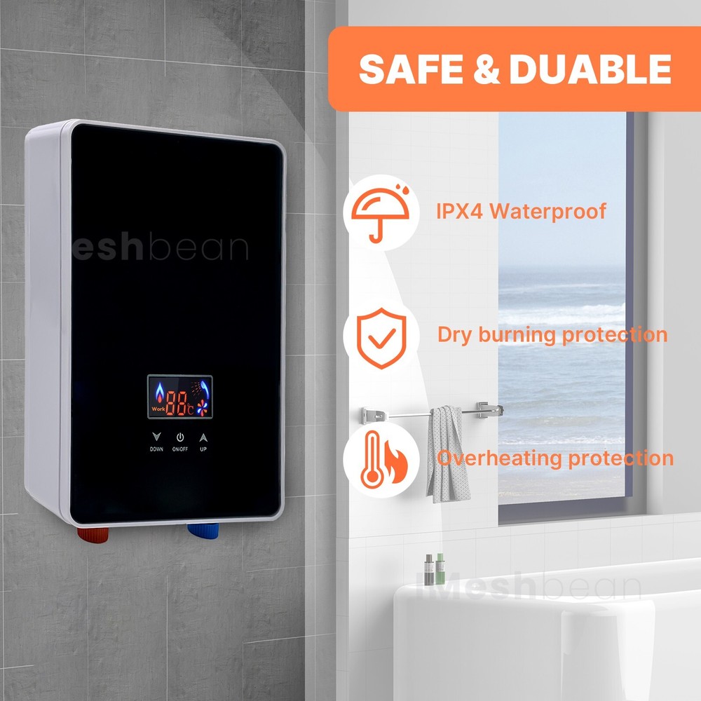 220V 6500W Tankless Electric Water Heater Instant Boiler On Demand Whole House