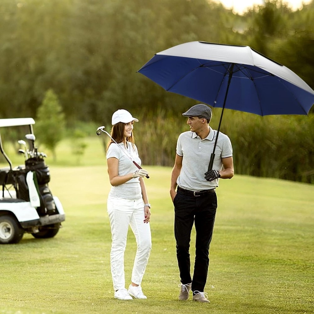 Stylish 68-Inch Golf/Beach Umbrella - Windproof with Pointed Extension Pole