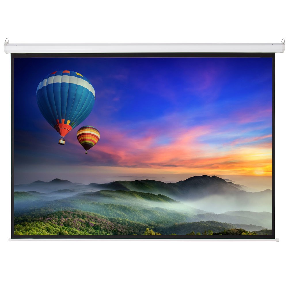 100in 4:3 80" x 60" Viewing Area Motorized Projector Screen with Remote Control
