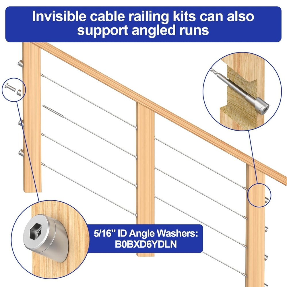 BLIKA 60 Pack Invisible Cable Railing Kits