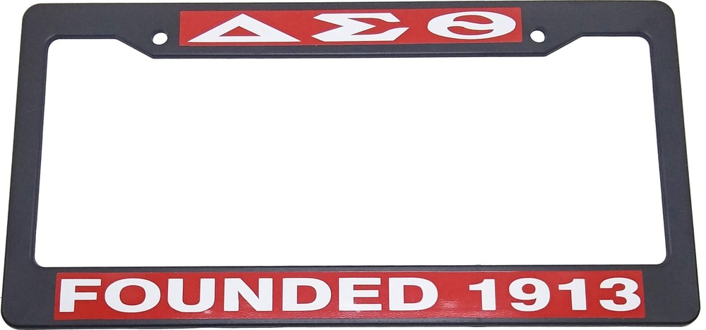 Delta Sigma Theta Founded 1913 Text Decal Plastic License Plate Frame [Black ...