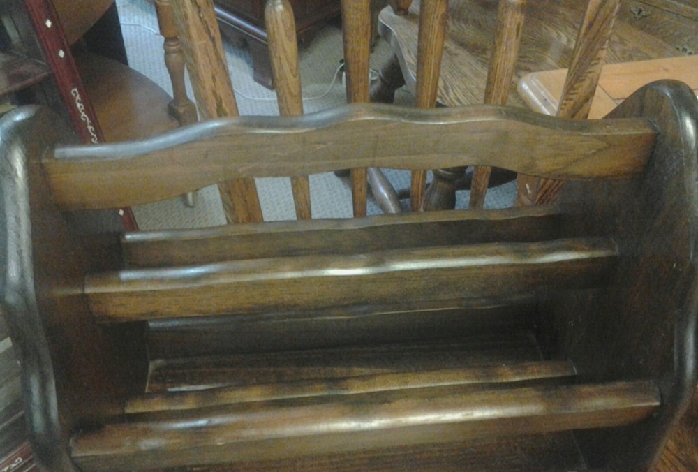 Vintage Wooden Magazine Rack