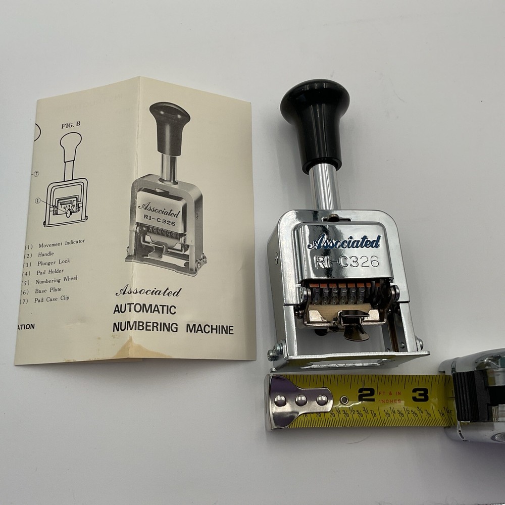 Vintage Associated Numbering Machine R1-C326, Style E