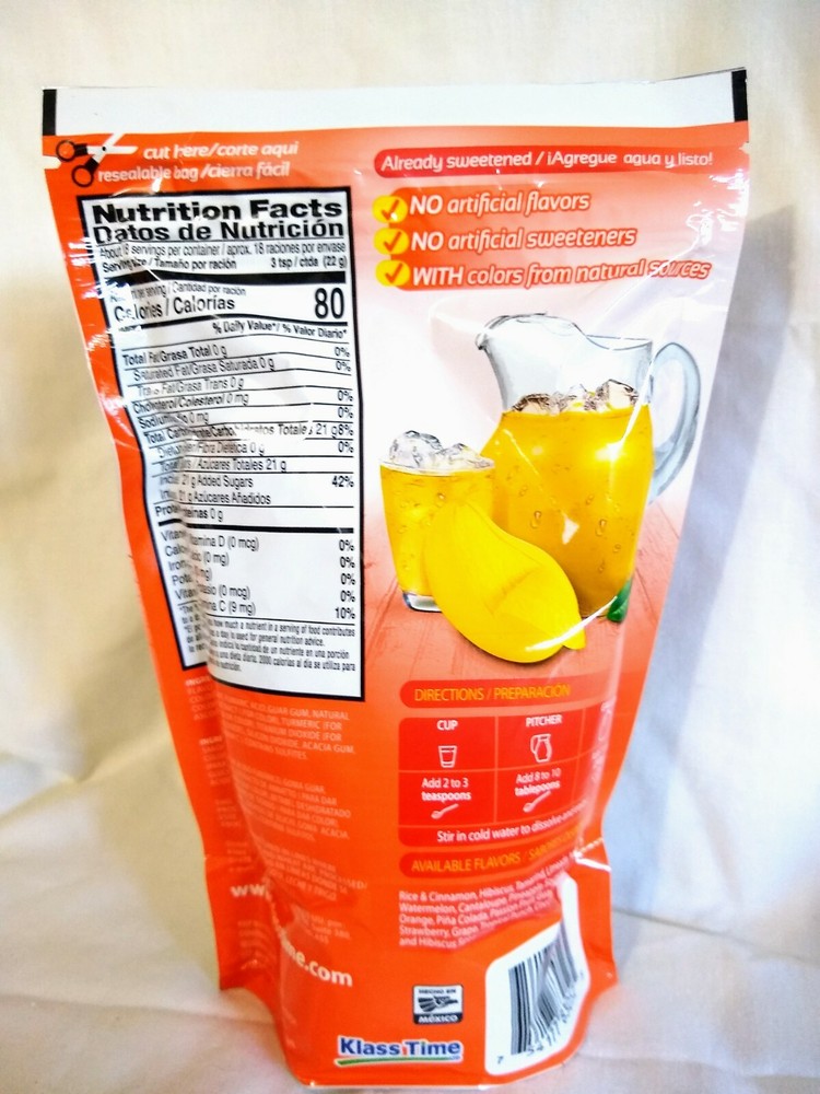 Klass Mango Powdered Drink Mix 14.1 Oz Package
