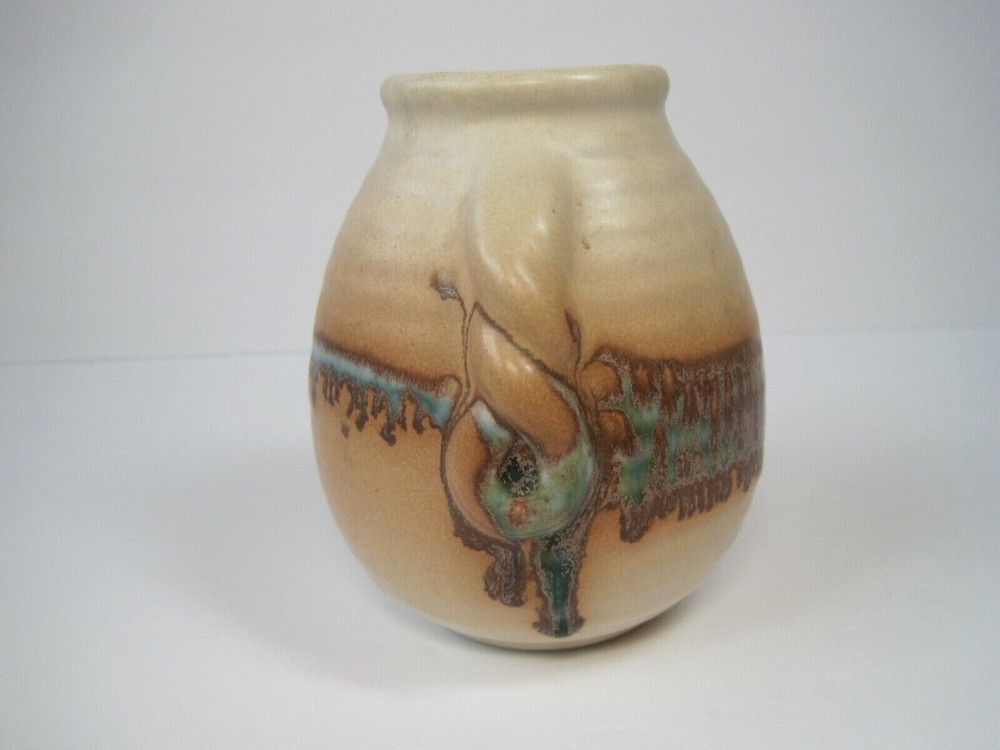 Vintage Ceramic Drip Glazed Vase 4.5" Tall