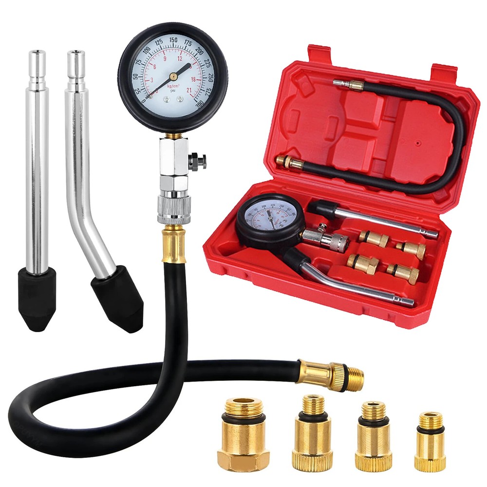 Gasoline Engine Compression Meter Adapter Pressure Gauge Auto Cylinder TesterKit