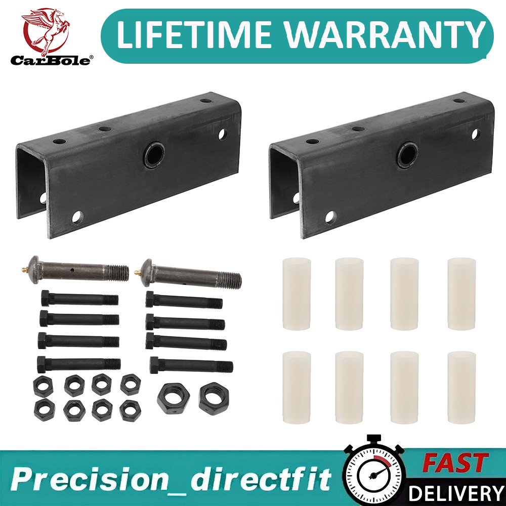 Pair Trailer Suspension Rebuilt Kit Slipper Spring 12" Equalizer Bushings Bolts