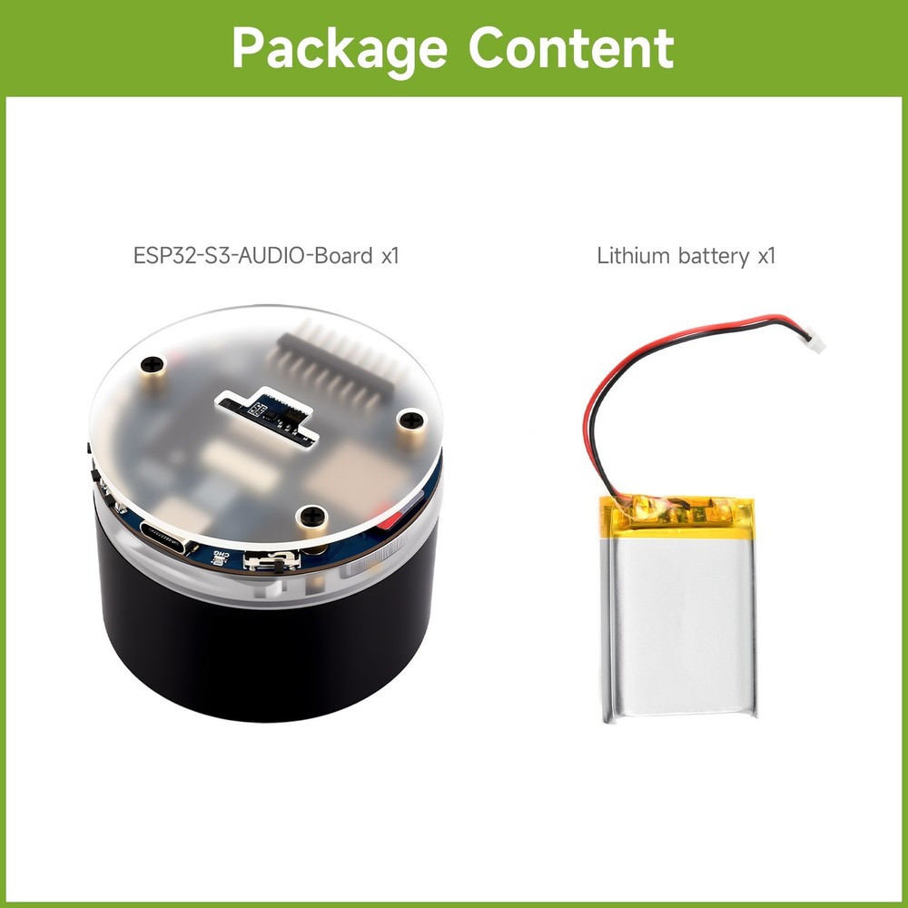 Waveshare ESP32-S3 AI Smart Speaker Development Board, Dual Digital Microphone