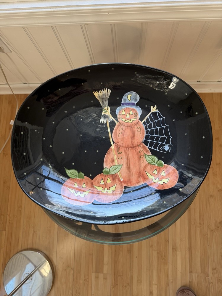 Large Pumpkin Halloween Serving Bowl Candy Dish Fall Decor