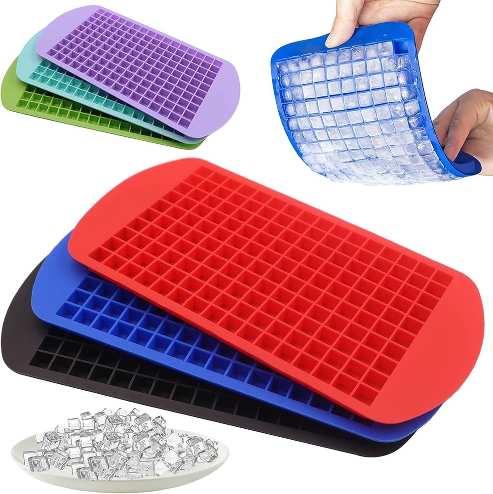 This small silicone ice cube tray set (3-piece pack) makes 160 ice cubes.