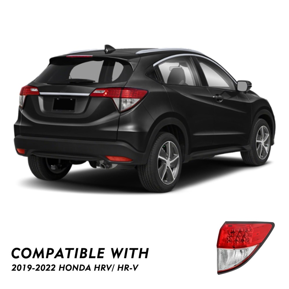 LED Tail Light Assembly for HRV 2016-2022 Right Passenger Side Red Clear