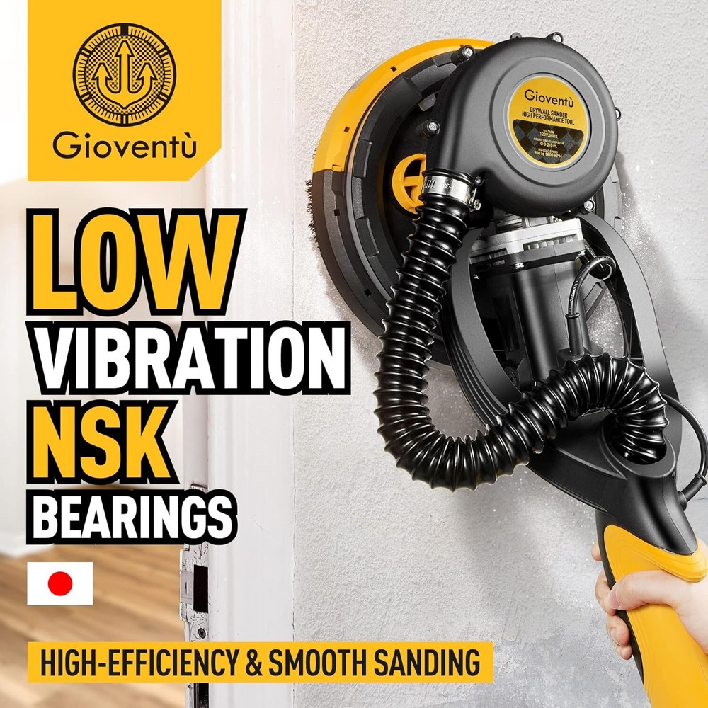 Drywall Sander with Labor-Saving Strap for Drywall with Vacuum Attachment 7Speed