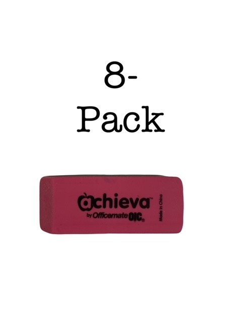 Officemate Achieva Pink Eraser 8-Pack