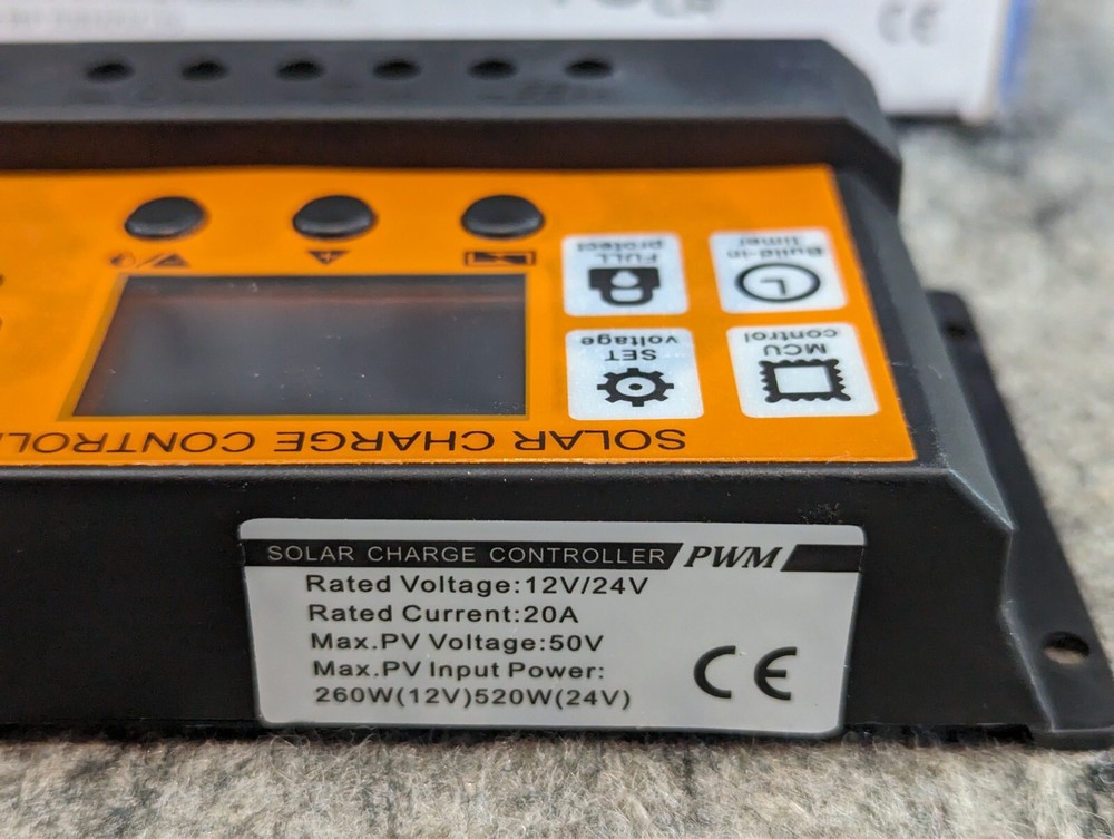 🔥New🔥 3-Stage PWM Controller 12V/24V (20A) Smart Controller Solar (1E)