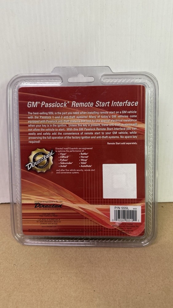 Gm Passlock 555L Remote Start Interface Directed DEI - READ