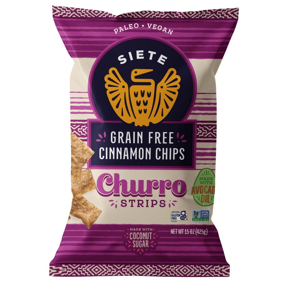 Siete Grain-Free Cinnamon Churro Strips Chips, 15 oz