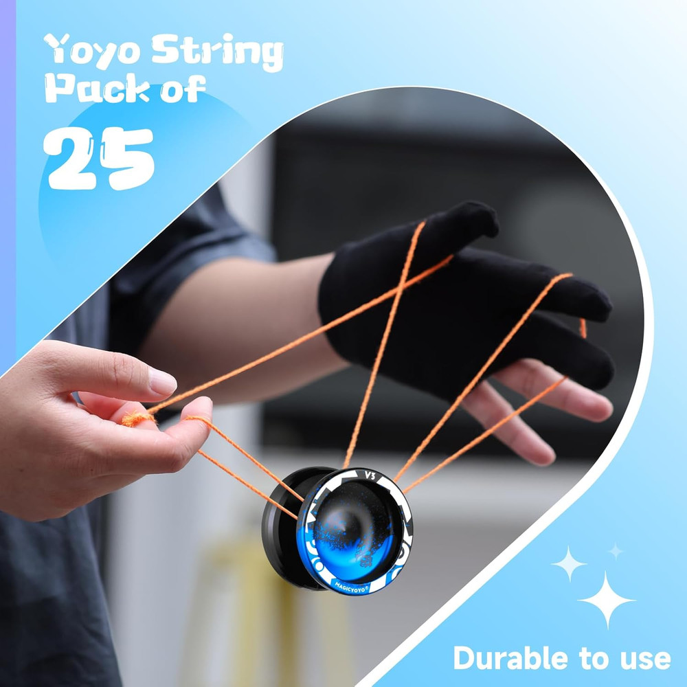 25 Pack Yoyo Strings - Professional Polyester Replacement Yoyo Strings for Respo