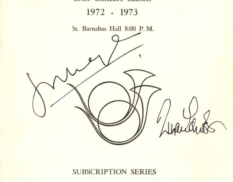 Autographed Music Program Jean-Pierre Rampal Flutist & Ryan Edwards Composer