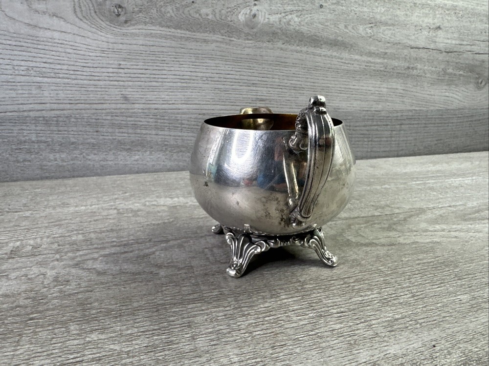 Vintage Oneida Footed Ornate Creamer Pitcher Silverplate