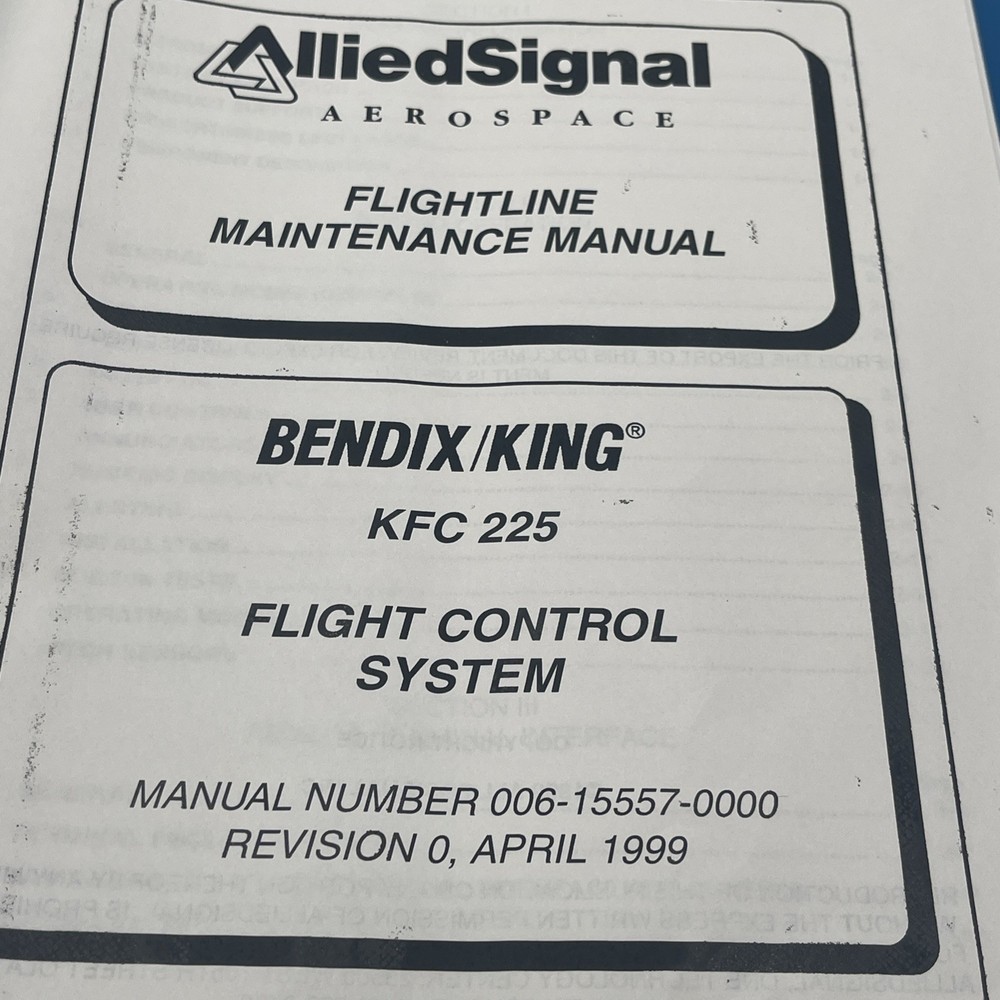 Bendix King KFC-225 Flight Control System Flight line Maintenance Manual