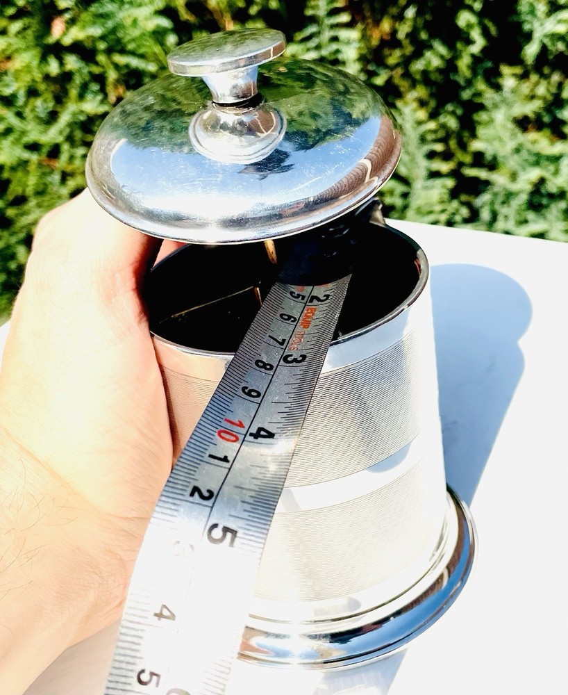 Solid Sterling Silver Hallmarked Engine Turned Bakelite Cigarette Dispenser